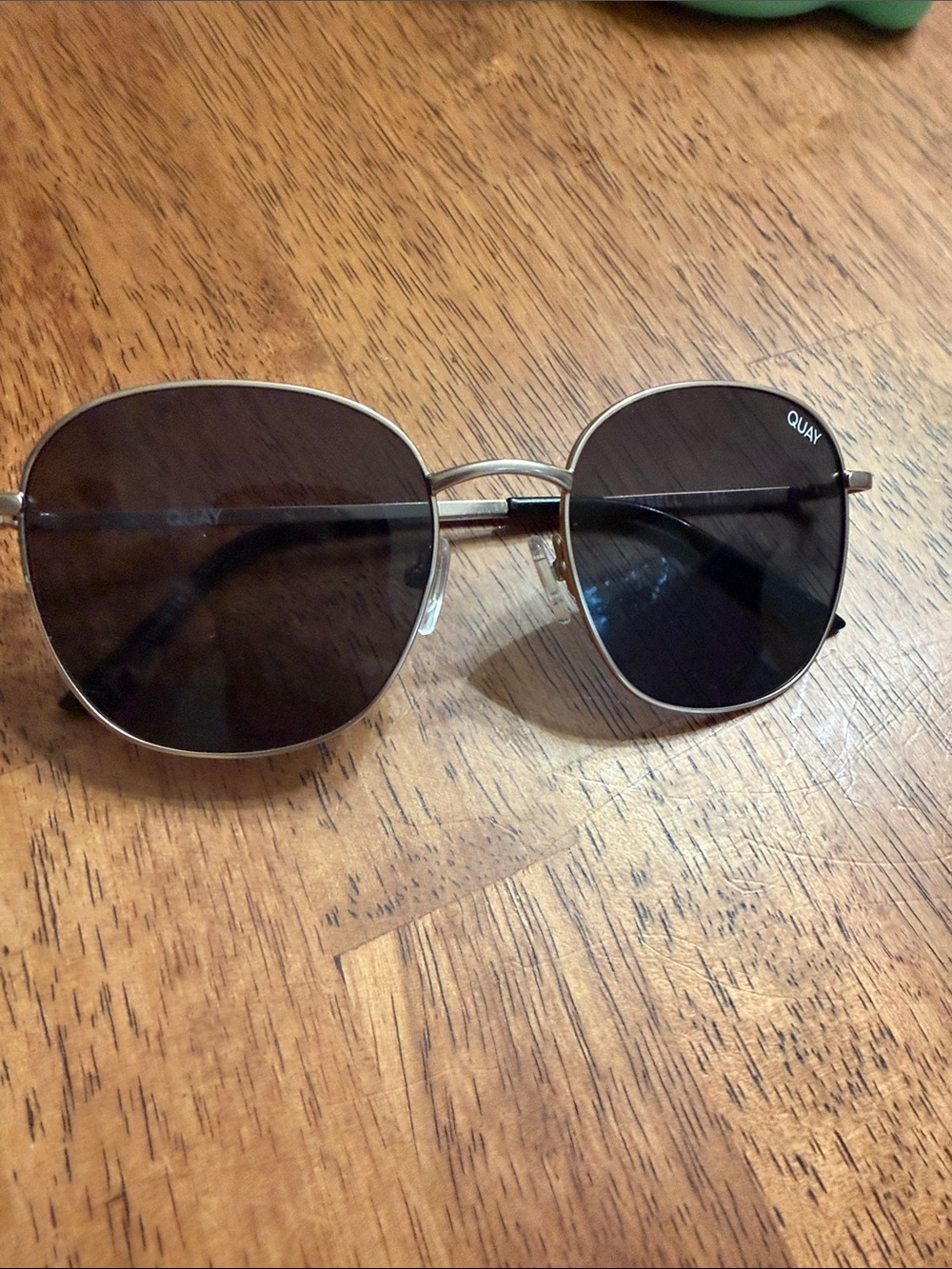 Quay Australia Silver Frame Black Lens Sunglasses